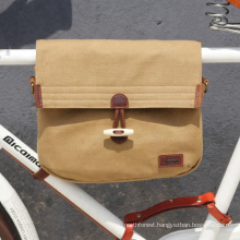 Tourbon vintage canvas bicycle frame carry bag with shoulder strap